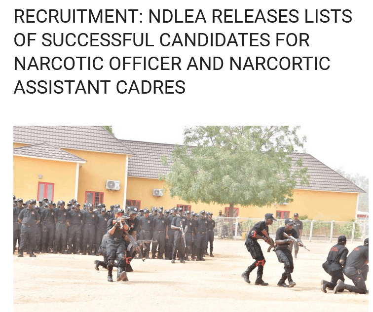 NDLEA Recruitment List 2023 Is Out List Of NDLEA Successful Candidates